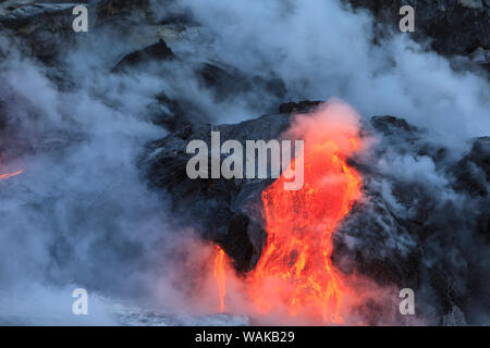 Kilauea Lavastrom in der Nähe der ehemaligen Stadt Kalapana, Big Island, Hawaii, USA Stockfoto