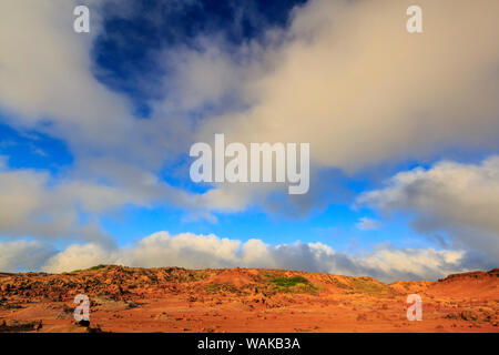 Kaehiakawaelo (Garten der Götter), eine Marslandschaft von Red Schmutz, lila Lava und Felsformationen von Alter von Erosion erstellt. Lanai Insel, Hawaii, USA Stockfoto