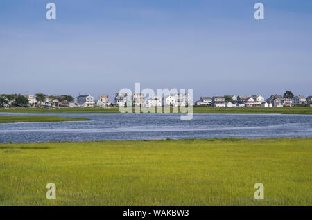 USA, Maine, Wells Beach. Erhöhten Blick auf Strand Häuser Stockfoto