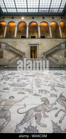 USA, Massachusetts, Worcester. Worcester Art Museum, das Worcester Jagd Mosaik, aus dem 6. Jahrhundert angelegt, der größten Antiochien Mosaik in den USA Stockfoto