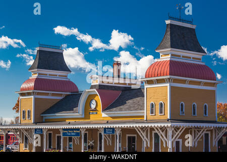 USA, New Hampshire, White Mountains, North Conway, der North Conway Bahnhof Stockfoto