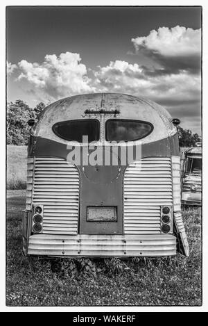 USA, New York, Trumansburg. Antike bus Stockfoto