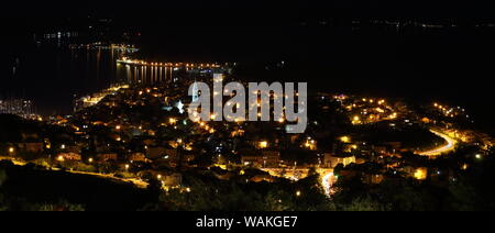 Mali Losinj, Panoramaaussicht in der Nacht (Kroatien) Stockfoto
