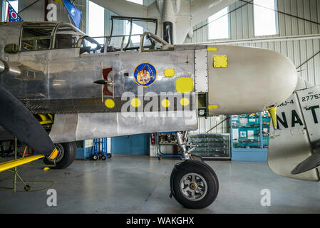 USA, Pennsylvania, Lesen. Mid-Atlantic Air Museum, eines der letzten WK2-Ära US Army Air Force P-61 Black Widow nacht Kämpfer, die sich einer Wiederherstellung (Editorial nur verwenden) Stockfoto