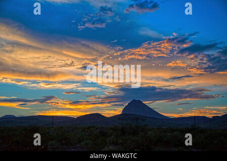 Chihuahuan Wüste Sonnenuntergang. Stockfoto