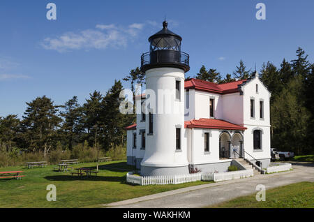 Admiralty Head Lighthouse, Fort Casey State Park auf Whidbey Island, Washington State. Stockfoto