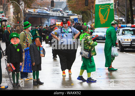 St. Patrick's Day Parade, 30 Jahr Tradition gefördert von der irischen Heritage Club, Seattle, Washington State (Redaktionelle nur verwenden) Stockfoto