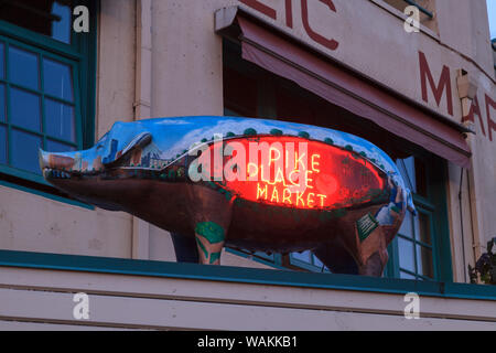 Pike Place Public Market Center, Seattle, Washington State, USA (Editorial nur verwenden) Stockfoto