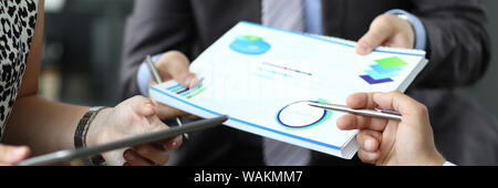 Pen plan Business Group. Problem chart Sammlung Stockfoto