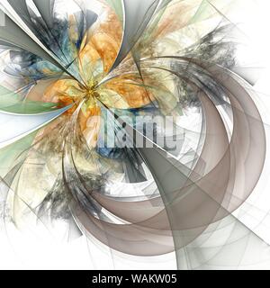 Symmetrische fractal bunte Blume, Digital Artwork für kreative Grafik Stockfoto