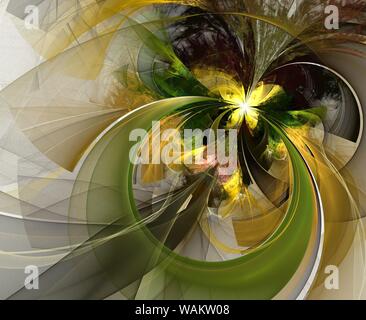 Symmetrische fractal bunte Blume, Digital Artwork für kreative Grafik Stockfoto