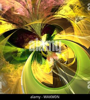 Symmetrische fractal bunte Blume, Digital Artwork für kreative Grafik Stockfoto