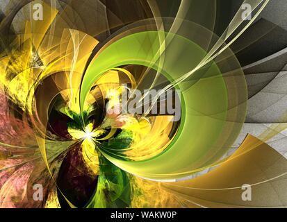 Symmetrische fractal bunte Blume, Digital Artwork für kreative Grafik Stockfoto