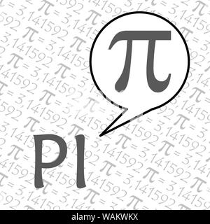 Das Symbol für Pi mathematische Konstante irrationale Zahl, griechischen Buchstaben, Hintergrund Stockfoto