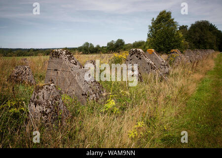 Panzersperren des Westwalls südlich von Aachen, Nordrhein-Westfalen, Deutschland. Panzersperren des Westwall suedlich von Aachen, Nordrhein-Westfale Stockfoto