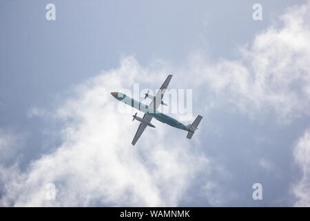 Chiangmai, Thailand - 19. August 2019: HS-DQH Bombardier Q400 NextGen von Nokair. Von Chiangmai Flughafen Udon Thani. Stockfoto