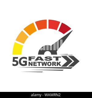 Internetzugang 5g. Abstrakte Symbol für Geschwindigkeit 5 g-Netzwerk. Logo Design. Vektor icon. EPS 10. Stock Vektor