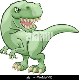 Tyrannosaurus T-Rex Dinosaurier Zeichentrickfigur Stock Vektor