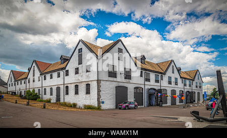 KARLSKRONA, SCHWEDEN - 03 Juli, 2019: Auf der Insel Stumholmen sie Karlskrona Linie Besucher Attraktion - Die Naval Museum. Stockfoto