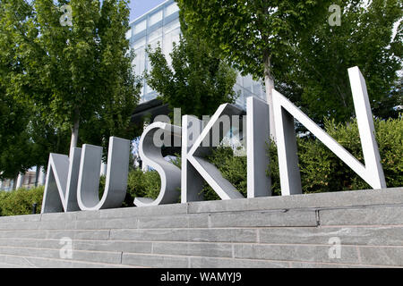 Ein logo Zeichen außerhalb des Hauptquartiers von Nu Skin Enterprises in Provo, Utah am 29. Juli 2019. Stockfoto