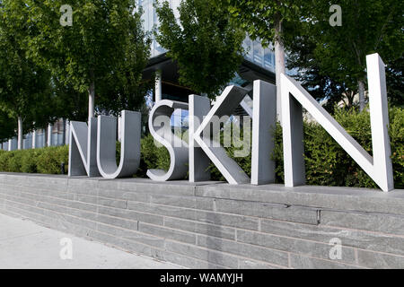 Ein logo Zeichen außerhalb des Hauptquartiers von Nu Skin Enterprises in Provo, Utah am 29. Juli 2019. Stockfoto