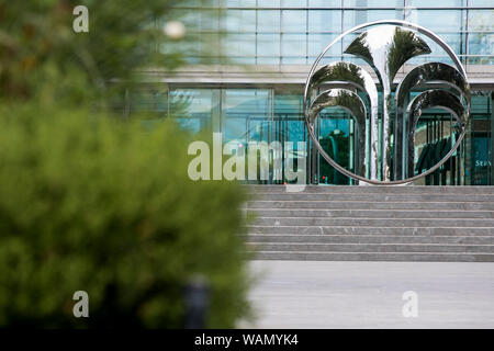 Ein logo Zeichen außerhalb des Hauptquartiers von Nu Skin Enterprises in Provo, Utah am 29. Juli 2019. Stockfoto