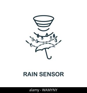 Umrisssymbol des Regensensors. Dünne Linien Stil von Sensoren Icons Sammlung. Pixel Perfect einfaches Element regen Sensor Symbol für Web-Design, Apps, Software Stock Vektor