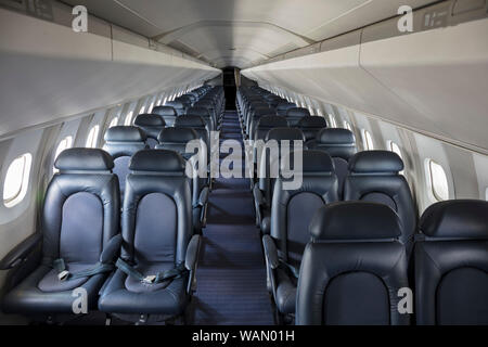 Innenraum der Concorde 214, British Airways, Registrierung G-BOAG, das Museum der Flug, King County International Airport (Boeing Field), Washington, USA Stockfoto