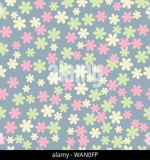 Nahtlose Muster mit farbenfrohen Vektor Blumen Stock Vektor