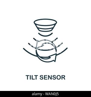 Umrisssymbol des Neigungssensors. Dünne Linien Stil von Sensoren Icons Sammlung. Pixel Perfect einfaches Element Neigungssensor Symbol für Web-Design, Apps, Software Stock Vektor