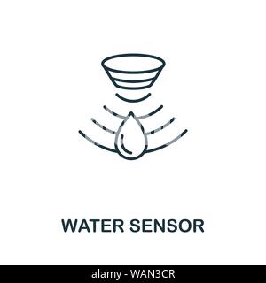 Symbol für den Wassersensor. Dünne Linien Stil von Sensoren Icons Sammlung. Pixel Perfect einfaches Element Wasser Sensor Symbol für Web-Design, Apps Stock Vektor