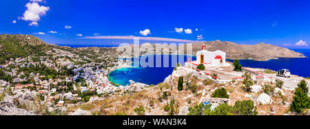 Die schönsten griechischen Inseln - Leros im Dodekanes. Mit amzing Ansichten und kristallklaren Meer. Griechenland Stockfoto