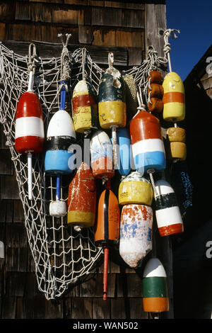 Hummerbojen in Rockport, Massachusetts Stockfoto