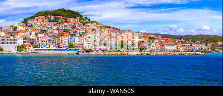 Traditionelle Griechenland - wunderschöne Lesbos (Lesbos) Insel. Authentische Plomari Fischerdorf Stockfoto