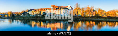 Wunderbare Stadt Regensburg in Bayern, über die Donau, Orte von Deutschland Stockfoto