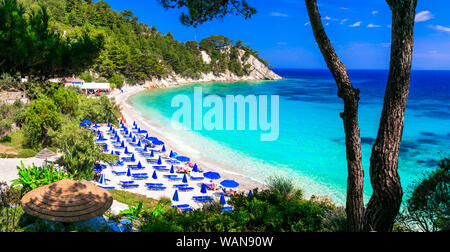 Einer der schönsten Strände von Griechenland - Insel Samos Lemonakia in Stockfoto