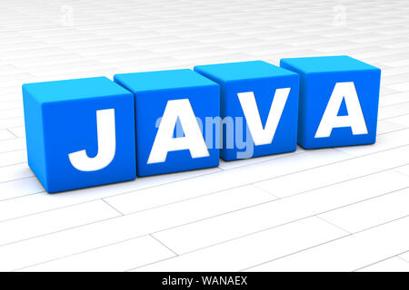 3D-gerenderte Abbildung: das Wort Java Stockfoto