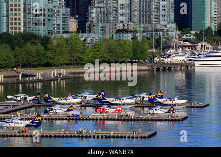 Seaplane Dock in Coal Harbour, Vancouver, British Columbia, Kanada, USA Stockfoto