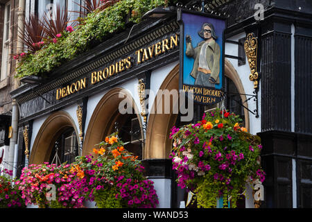 Diakon Brodies Taverne. Royal Mile Edinburgh Schottland, Vereinigtes Königreich Stockfoto