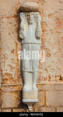 Maurischen Händler mit Turban mittelalterliche Statue in Campo Dei Mori (Mauren) im historischen Zentrum von Venedig (13.Jahrhundert, Thema u Stockfoto