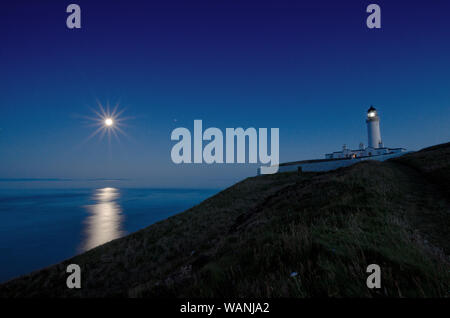 Nacht seascape Leuchtturm Mull of Galloway Schottland Großbritannien Stockfoto