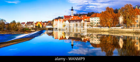 Schönen Landsberg am Lech Stadt, Panoramaaussicht, Bayern, Deutschland. Stockfoto