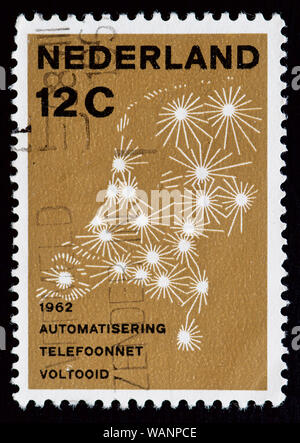 Niederlande Briefmarke - Niederlande öffentliches Telefonnetz Stockfoto