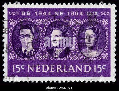 Niederlande Briefmarke - König Baudouin, Königin Juliana & Herzogin Charlotte Stockfoto