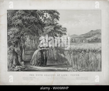 Und Currier Ives - Die vier Jahreszeiten des Lebens - Jugend Stockfoto