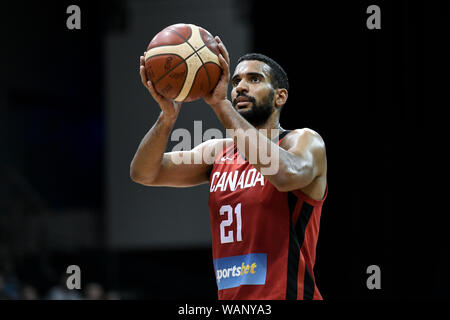 Sydney, Australien. 21 Aug, 2019. 2. August 2019; Quay Centre, Sydney, Australien; Internationaler Basketball, Kanada gegen Neuseeland Tall Blacks; Thomas Scrubb von Kanada nimmt einen freien Throw - redaktionelle Verwendung. Credit: Aktion Plus Sport Bilder/Alamy leben Nachrichten Stockfoto