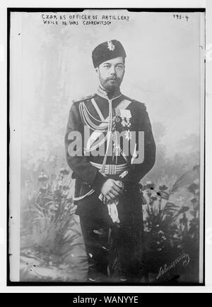 Zar als Offizier der Artillerie, während er czarewitsch war, in Uniform Stockfoto