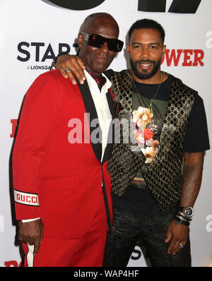 August 20, 2019, New York City, New York, USA: Designer DAPPER DAN und Schauspieler OMARI HARDWICK nehmen an der Saison sechs Weltpremiere der Starz 'Power' im Madison Square Garden statt. (Bild: © Nancy Kaszerman/ZUMA Draht) Stockfoto