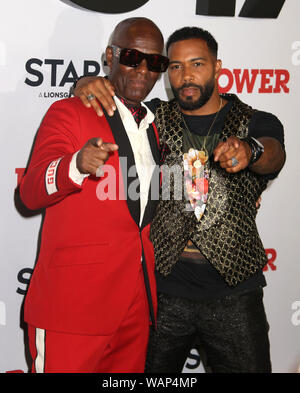 August 20, 2019, New York City, New York, USA: Designer DAPPER DAN und Schauspieler OMARI HARDWICK nehmen an der Saison sechs Weltpremiere der Starz 'Power' im Madison Square Garden statt. (Bild: © Nancy Kaszerman/ZUMA Draht) Stockfoto