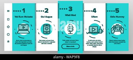 Farbe Blogger Set Vektor Onboarding Stock Vektor